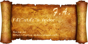 Füstös Andor névjegykártya